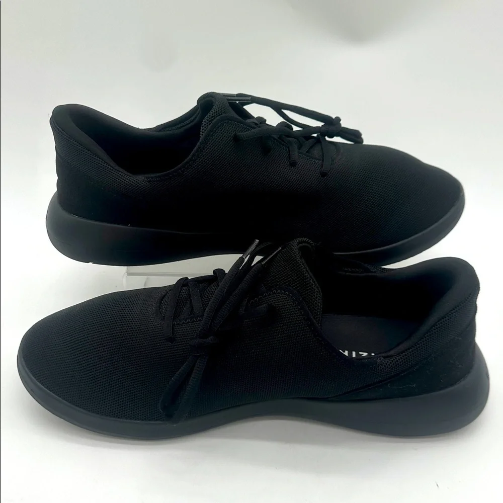 Kizik Men's Size 15W Madrid Eco Knit Triple Black Lace Up Sneakers